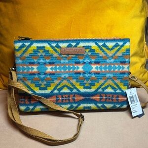 Pendleton Geometric Blue and Yellow Crossbody Bag